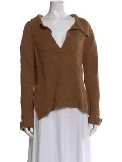 Pre-owned Khaite Cashmere V-neck Sweater In Brown