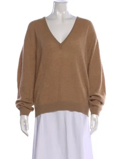 Pre-owned Khaite Cashmere V-neck Sweater In Brown