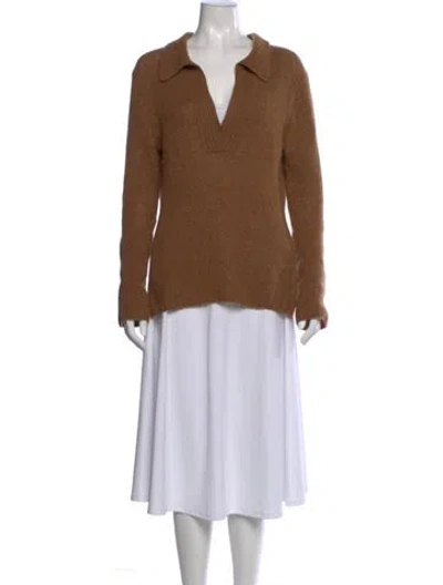 Pre-owned Khaite Cashmere V-neck Sweater In Brown