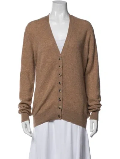 Pre-owned Khaite Cashmere V-neck Sweater In Brown