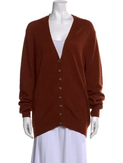 Pre-owned Khaite Cashmere V-neck Sweater In Brown