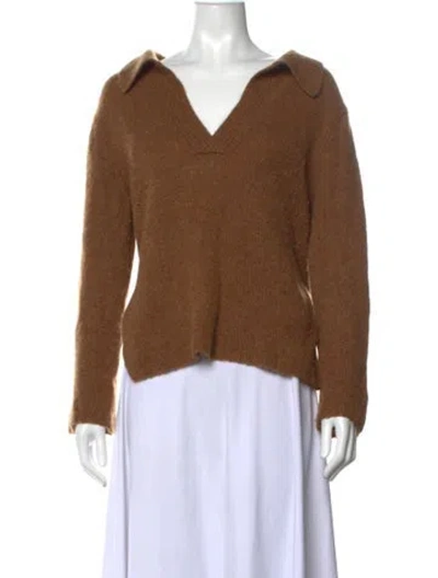 Pre-owned Khaite Cashmere V-neck Sweater In Brown