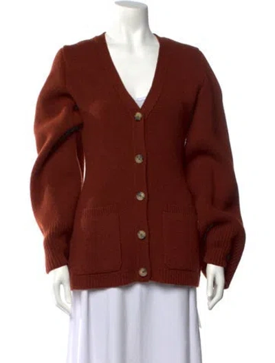 Pre-owned Khaite Cashmere V-neck Sweater In Brown