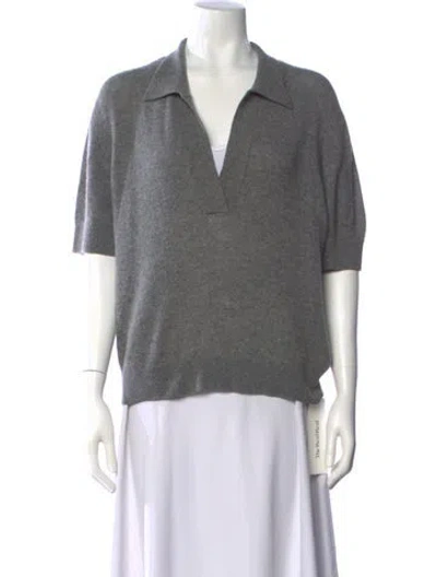 Pre-owned Khaite Cashmere V-neck Sweater In Gray