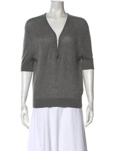 Pre-owned Khaite Cashmere V-neck Sweater In Gray