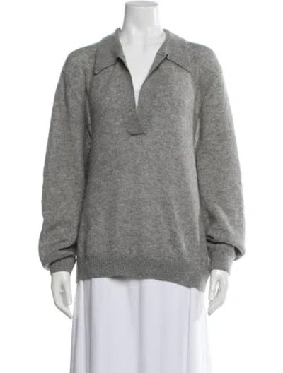 Pre-owned Khaite Cashmere V-neck Sweater In Gray