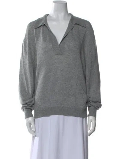 Pre-owned Khaite Cashmere V-neck Sweater In Gray