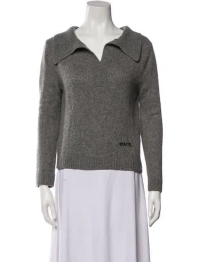 Pre-owned Khaite Cashmere V-neck Sweater In Gray