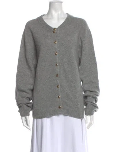 Pre-owned Khaite Cashmere V-neck Sweater In Gray