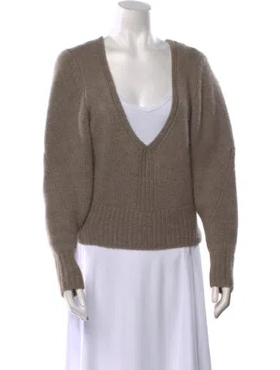 Pre-owned Khaite Cashmere V-neck Sweater In Gray