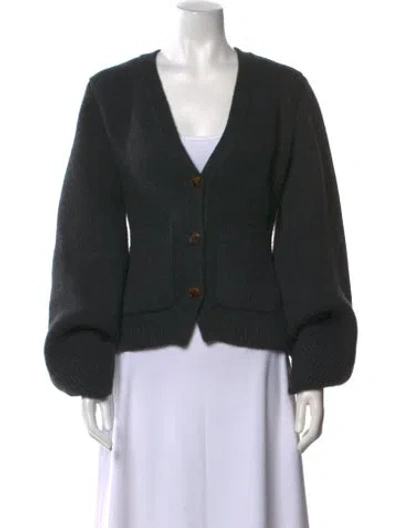Pre-owned Khaite Cashmere V-neck Sweater In Gray