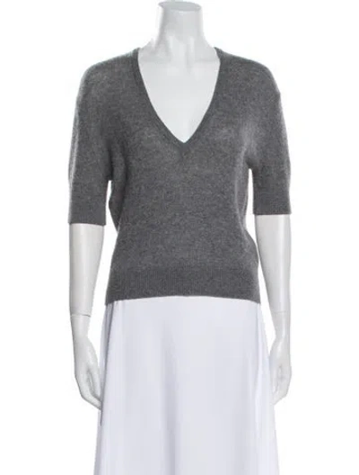 Pre-owned Khaite Cashmere V-neck Sweater In Gray