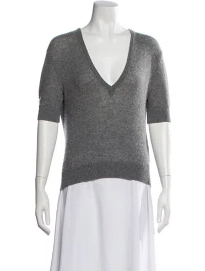 Pre-owned Khaite Cashmere V-neck Sweater In Gray