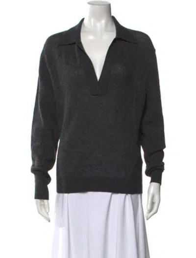 Pre-owned Khaite Cashmere V-neck Sweater In Gray