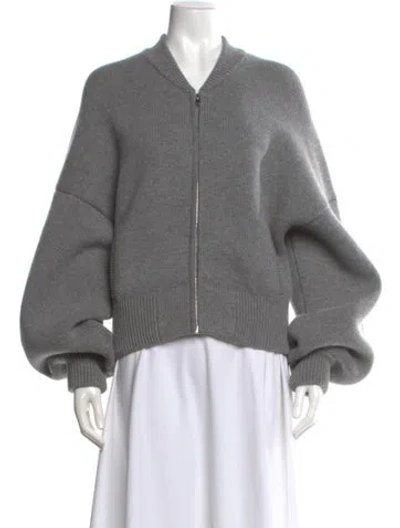 Pre-owned Khaite Cashmere V-neck Sweater In Gray