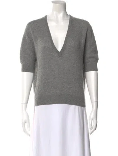 Pre-owned Khaite Cashmere V-neck Sweater In Gray