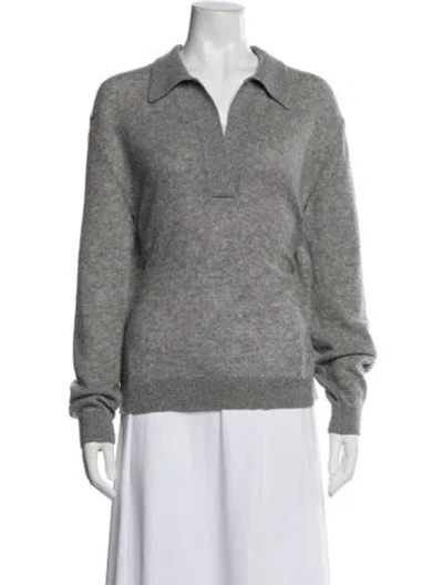 Pre-owned Khaite Cashmere V-neck Sweater In Gray