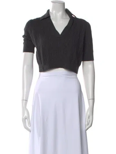 Pre-owned Khaite Cashmere V-neck Sweater In Gray