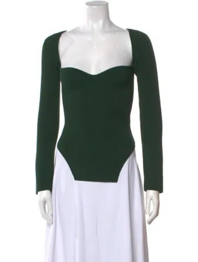Pre-owned Khaite Cashmere V-neck Sweater In Green