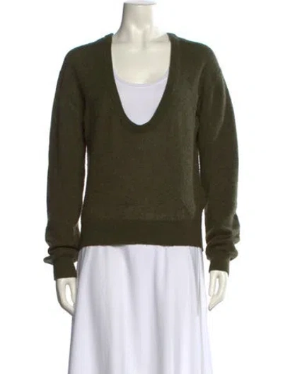 Pre-owned Khaite Cashmere V-neck Sweater In Green