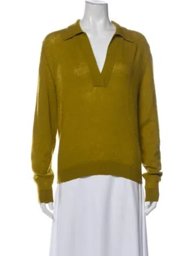 Pre-owned Khaite Cashmere V-neck Sweater In Green