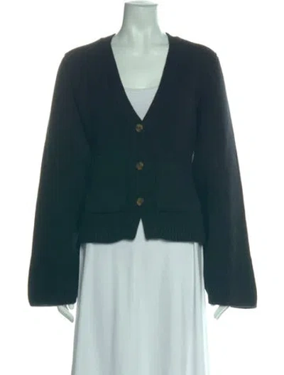 Pre-owned Khaite Cashmere V-neck Sweater In Green