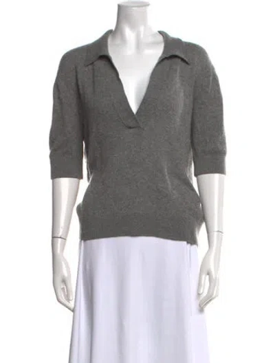 Pre-owned Khaite Cashmere V-neck Sweater In Grey