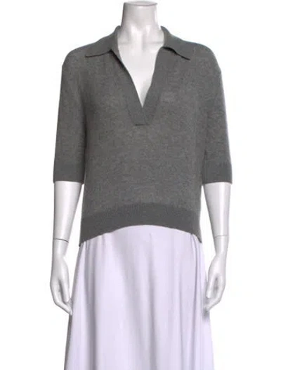 Pre-owned Khaite Cashmere V-neck Sweater In Grey