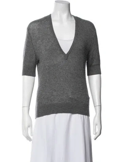 Pre-owned Khaite Cashmere V-neck Sweater In Grey