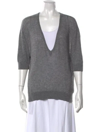 Pre-owned Khaite Cashmere V-neck Sweater In Grey
