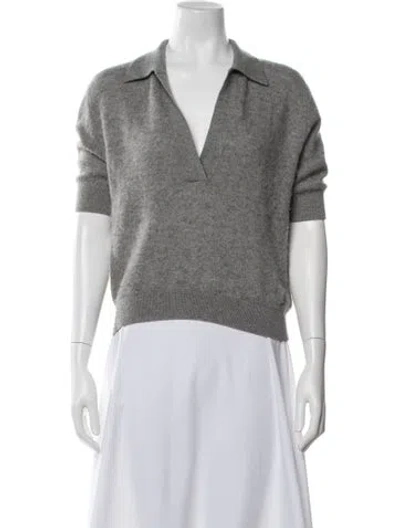Pre-owned Khaite Cashmere V-neck Sweater In Grey