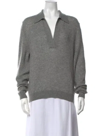 Pre-owned Khaite Cashmere V-neck Sweater In Grey