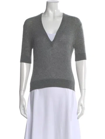 Pre-owned Khaite Cashmere V-neck Sweater In Grey