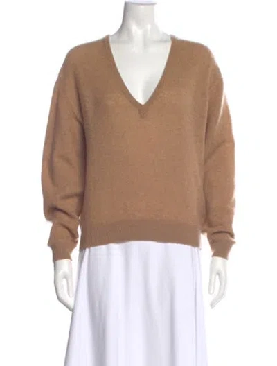 Pre-owned Khaite Cashmere V-neck Sweater In Neutral