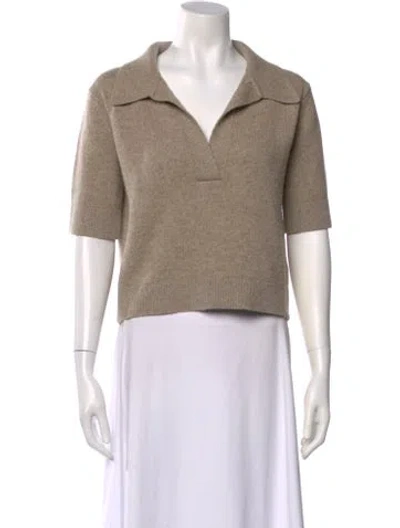 Pre-owned Khaite Cashmere V-neck Sweater In Neutral