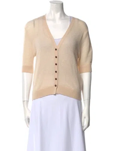 Pre-owned Khaite Cashmere V-neck Sweater In Neutral