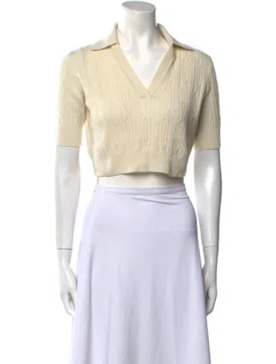 Pre-owned Khaite Cashmere V-neck Sweater In Neutral