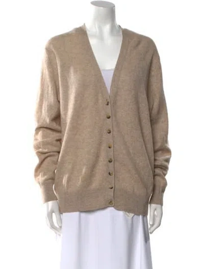 Pre-owned Khaite Cashmere V-neck Sweater In Neutral
