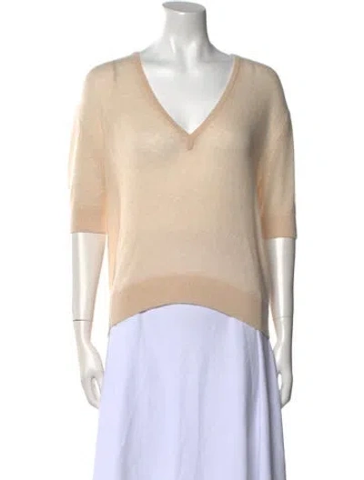 Pre-owned Khaite Cashmere V-neck Sweater In Neutral