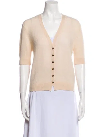 Pre-owned Khaite Cashmere V-neck Sweater In Neutral