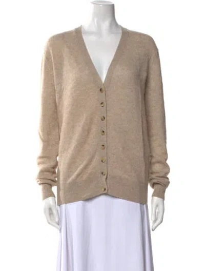 Pre-owned Khaite Cashmere V-neck Sweater In Neutral