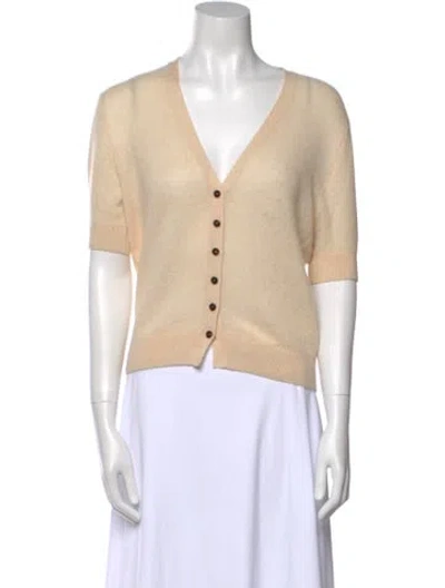Pre-owned Khaite Cashmere V-neck Sweater In Neutral