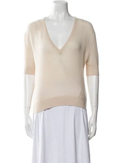 Pre-owned Khaite Cashmere V-neck Sweater In Neutral