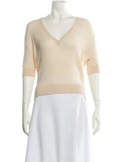 Pre-owned Khaite Cashmere V-neck Sweater In Neutral