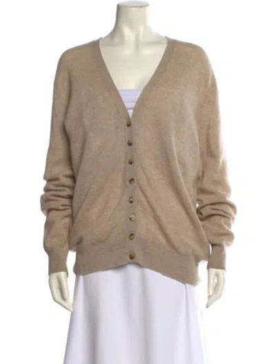 Pre-owned Khaite Cashmere V-neck Sweater In Neutral