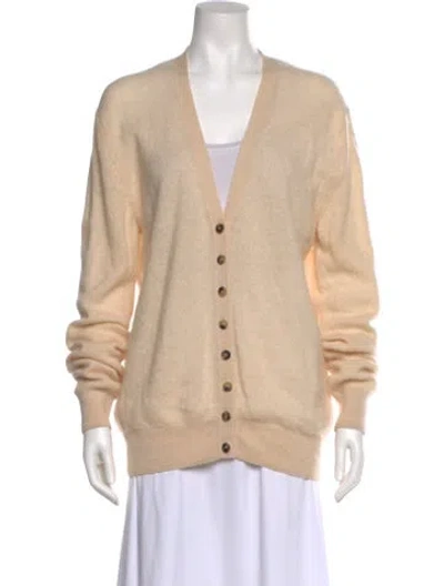 Pre-owned Khaite Cashmere V-neck Sweater In Neutral