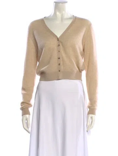 Pre-owned Khaite Cashmere V-neck Sweater In Neutral