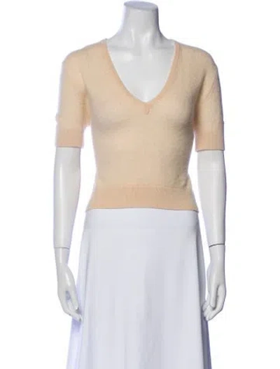Pre-owned Khaite Cashmere V-neck Sweater In Neutral