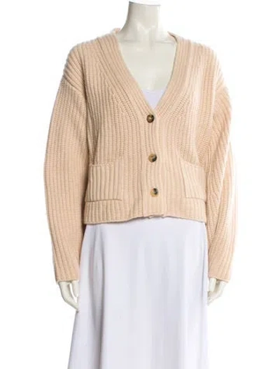 Pre-owned Khaite Cashmere V-neck Sweater In Neutral