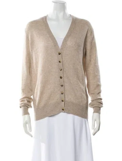 Pre-owned Khaite Cashmere V-neck Sweater In Neutral